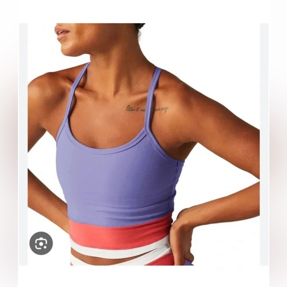 Beyond Yoga Purple Pink Colorblock High Waist Leggings and Sports Bra Set XS - Picture 3 of 11